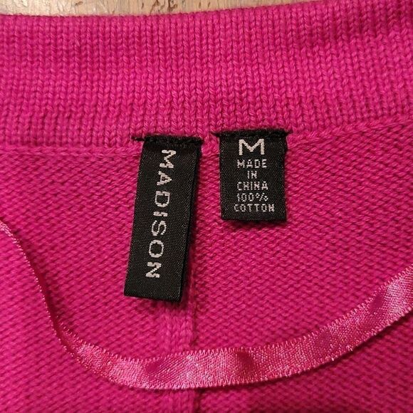 MADISON Hot Pink Double Breasted Preppy Cardigan Sweater - Picture 5 of 6